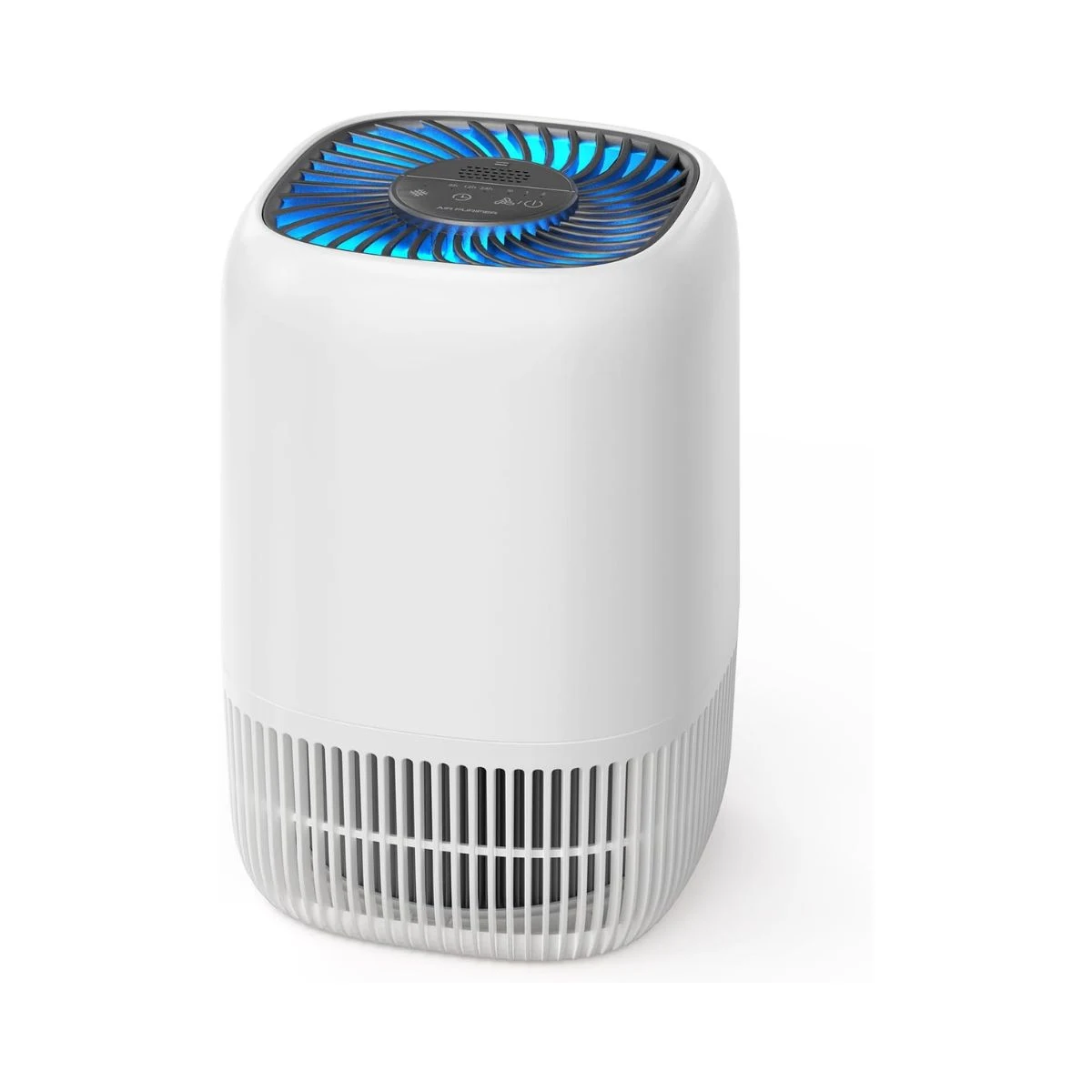 Purificador de aire AROEVE DH-JH12 blanco con salida superior iluminada en azul