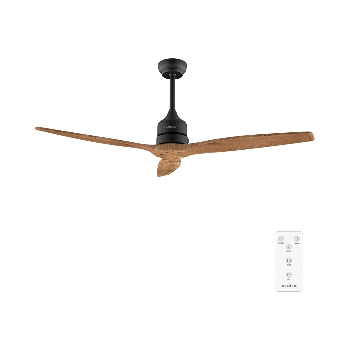 Ventilador de techo Cecotec EnergySilence Aero 5270 DarkWood negro con aspas oscuras y mando