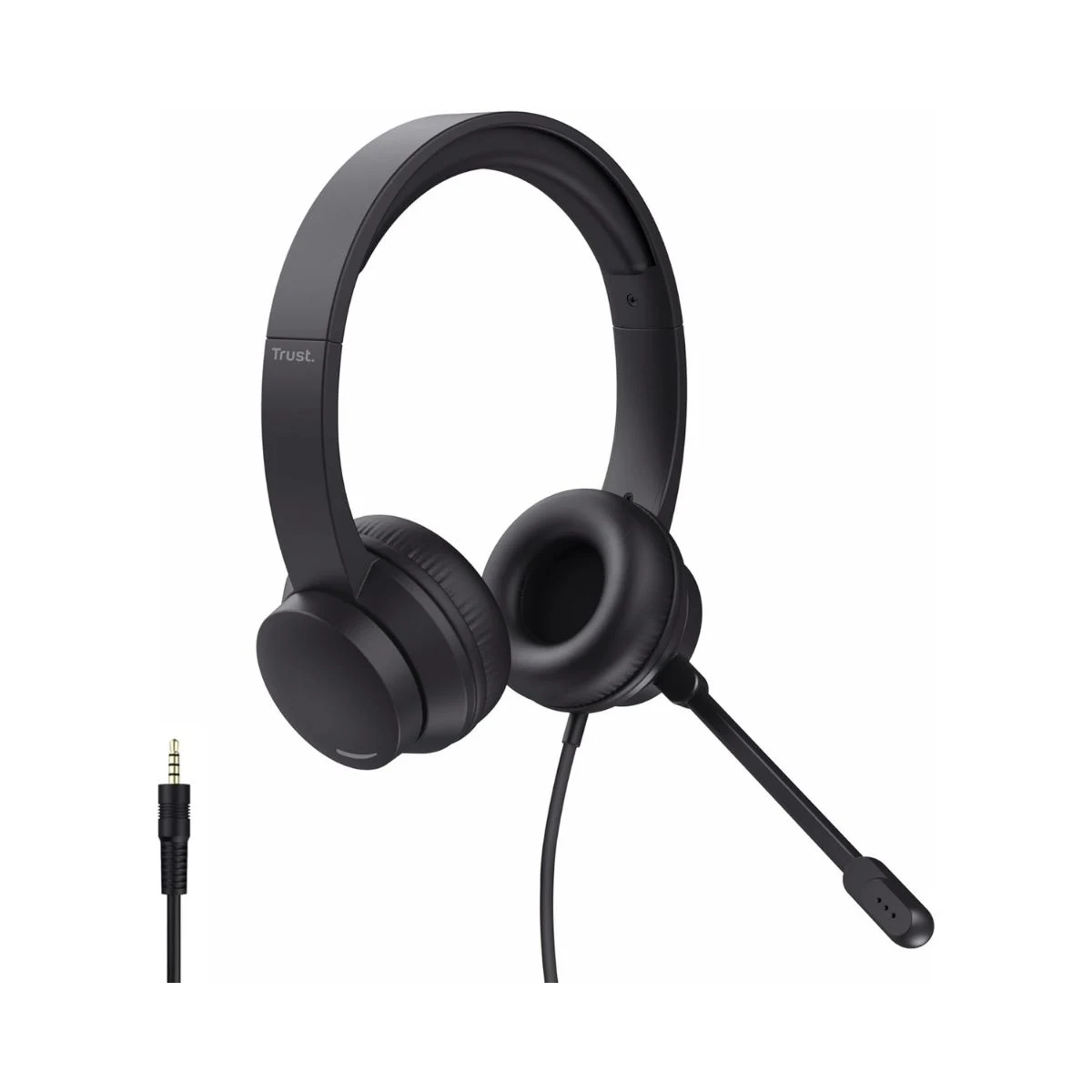 Auriculares Trust Roha II negros con cable de 3,5 milímetros y micrófono ajustable