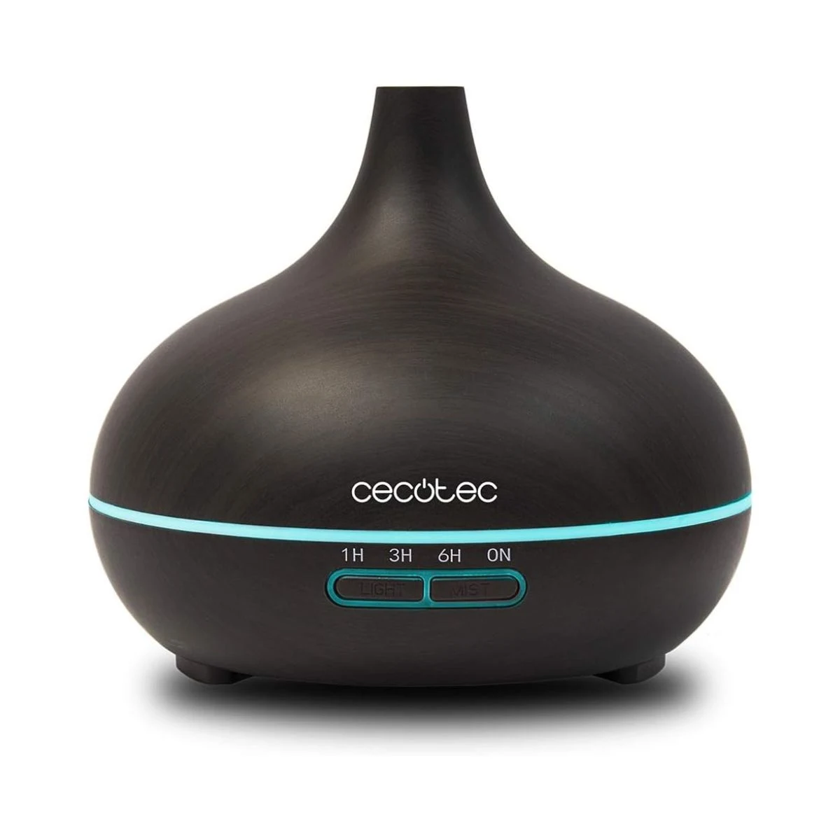 Difusor humidificador Cecotec Pure Aroma 300 Yin negro con luz ambiental azul