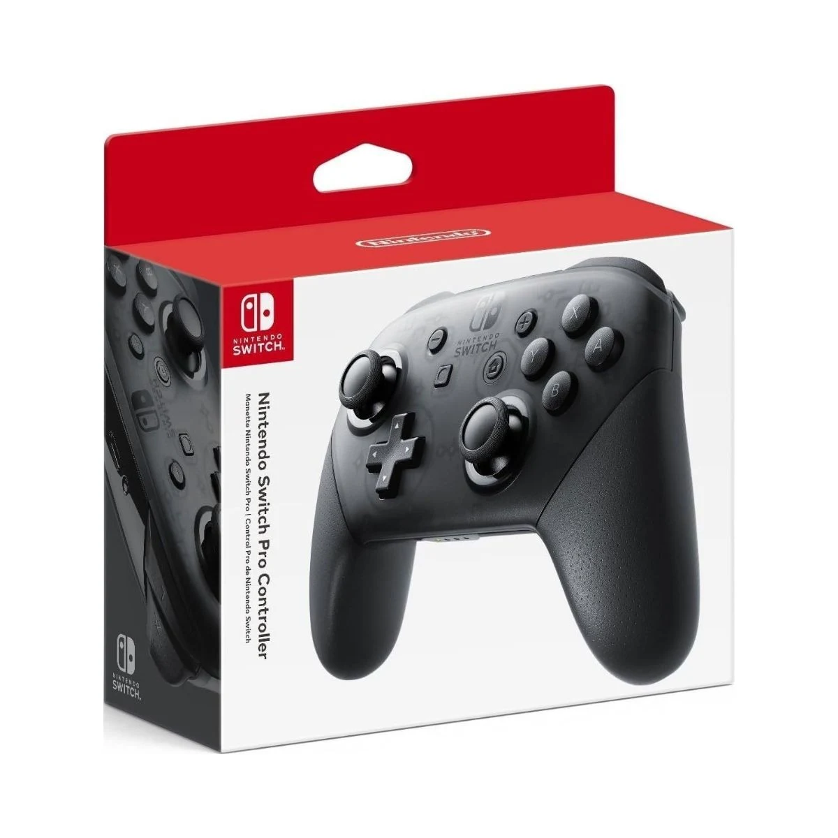 Mando Pro oficial de Nintendo Switch negro dentro de su caja