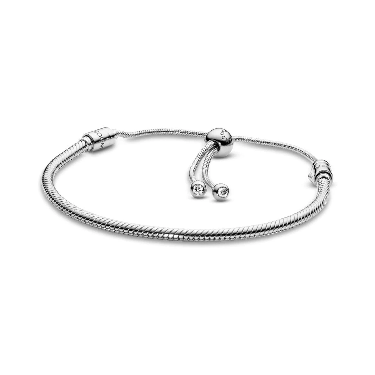 Pulsera Pandora Moments de cadena de serpiente con cierre deslizante y extremos brillantes