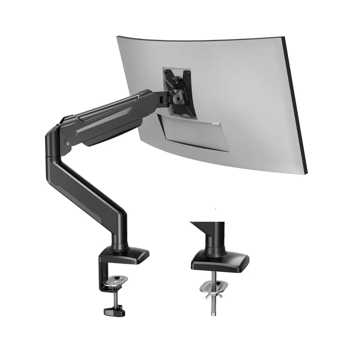 Brazo para monitor BONTEC GDM7501 negro con abrazadera y fijación pasacables