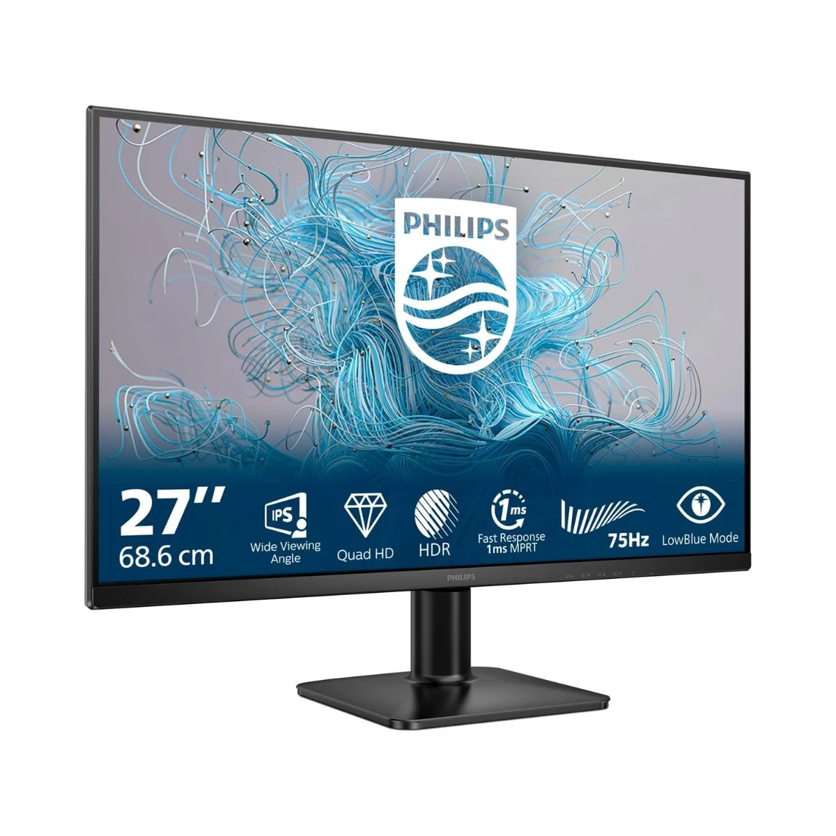 Monitor Philips 27E2N1500L de 27 pulgadas QHD IPS con base negra