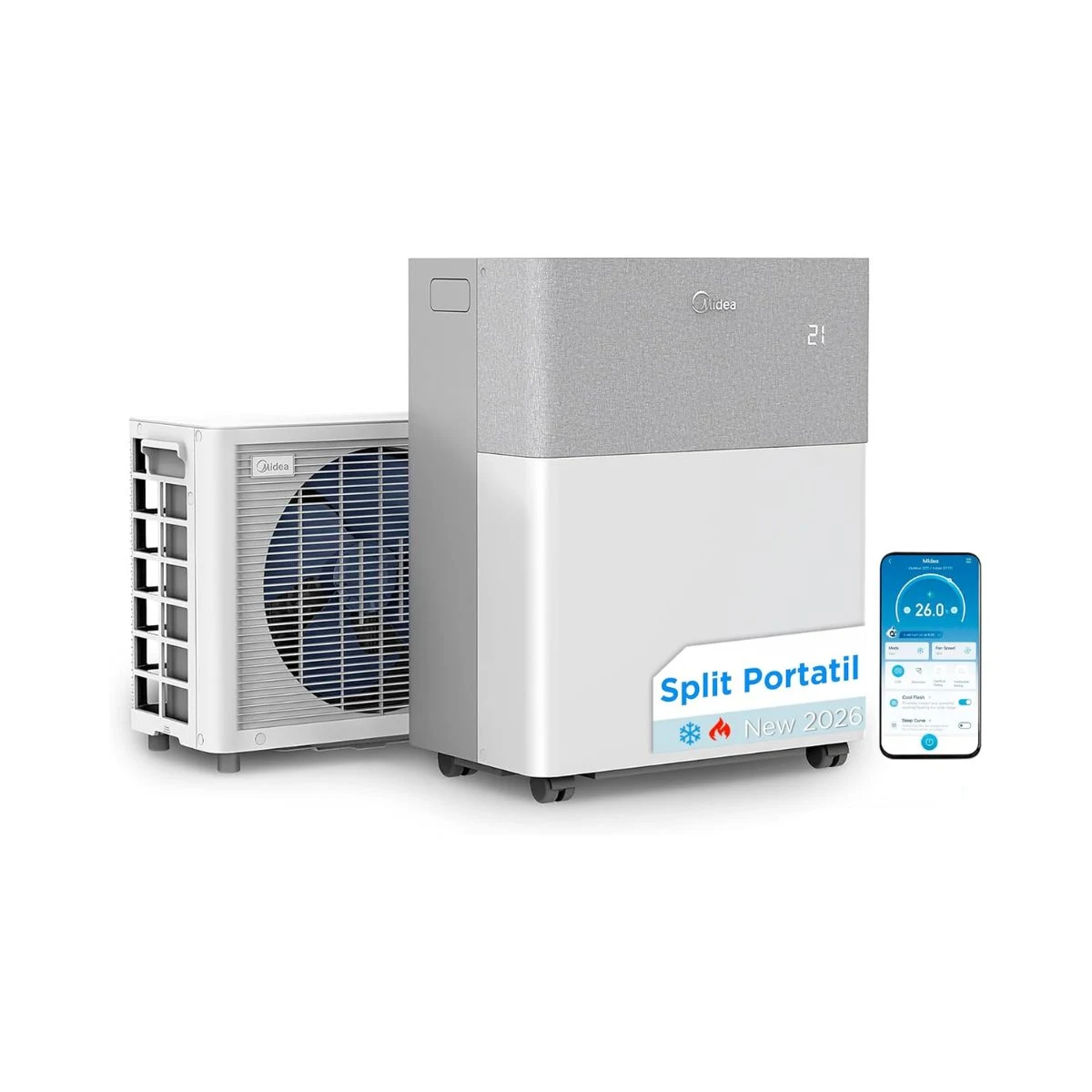 Aire acondicionado portátil split Midea PortaSplit 12000 BTU con app