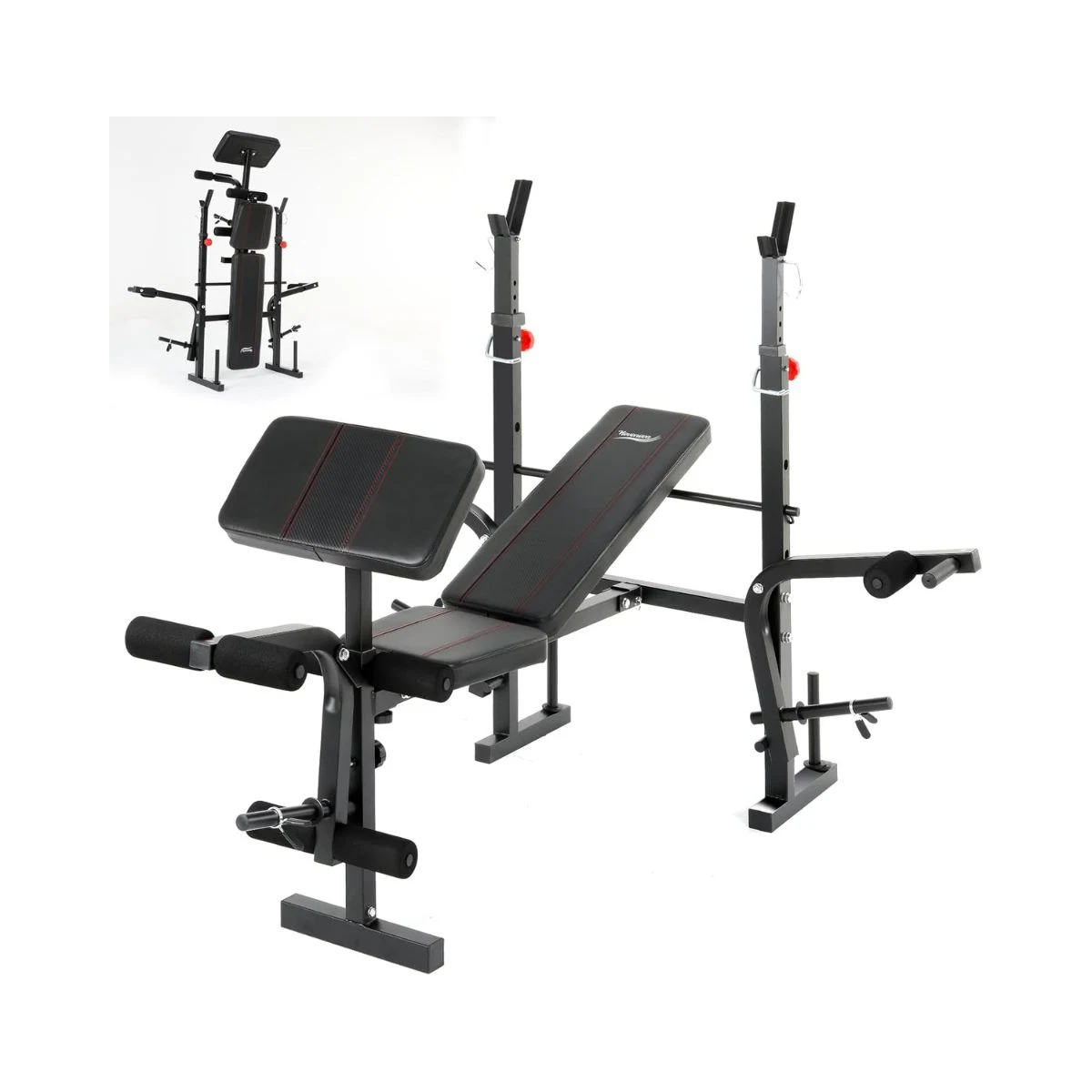 Banco de musculación multifunción NOVONOVA con soporte de pesas