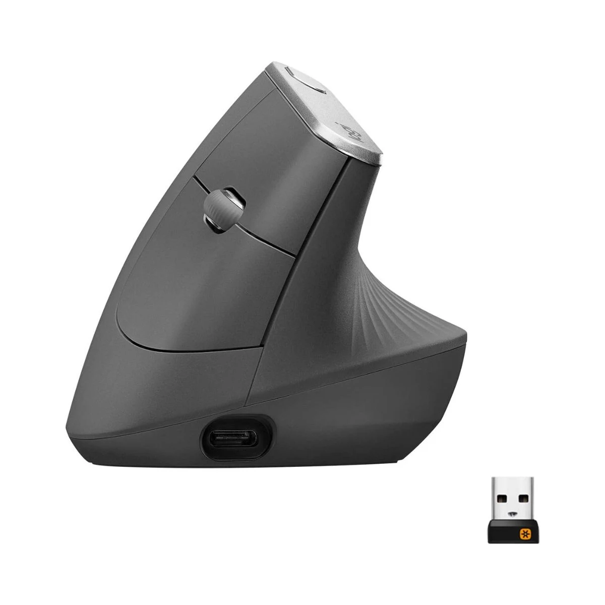 Ratón ergonómico Logitech MX Vertical grafito con receptor USB Unifying