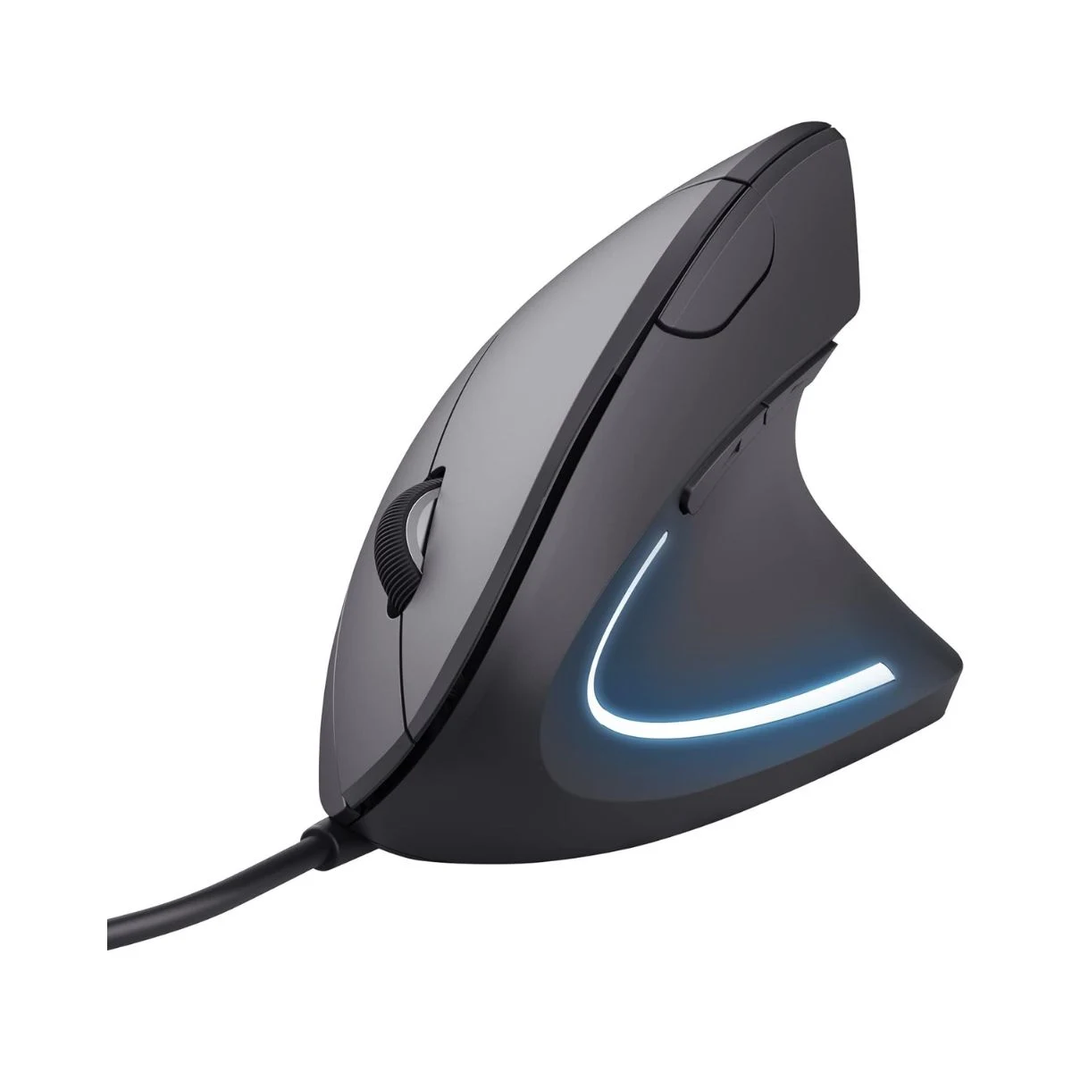 Ratón vertical Trust Verto negro con cable USB e iluminación azul